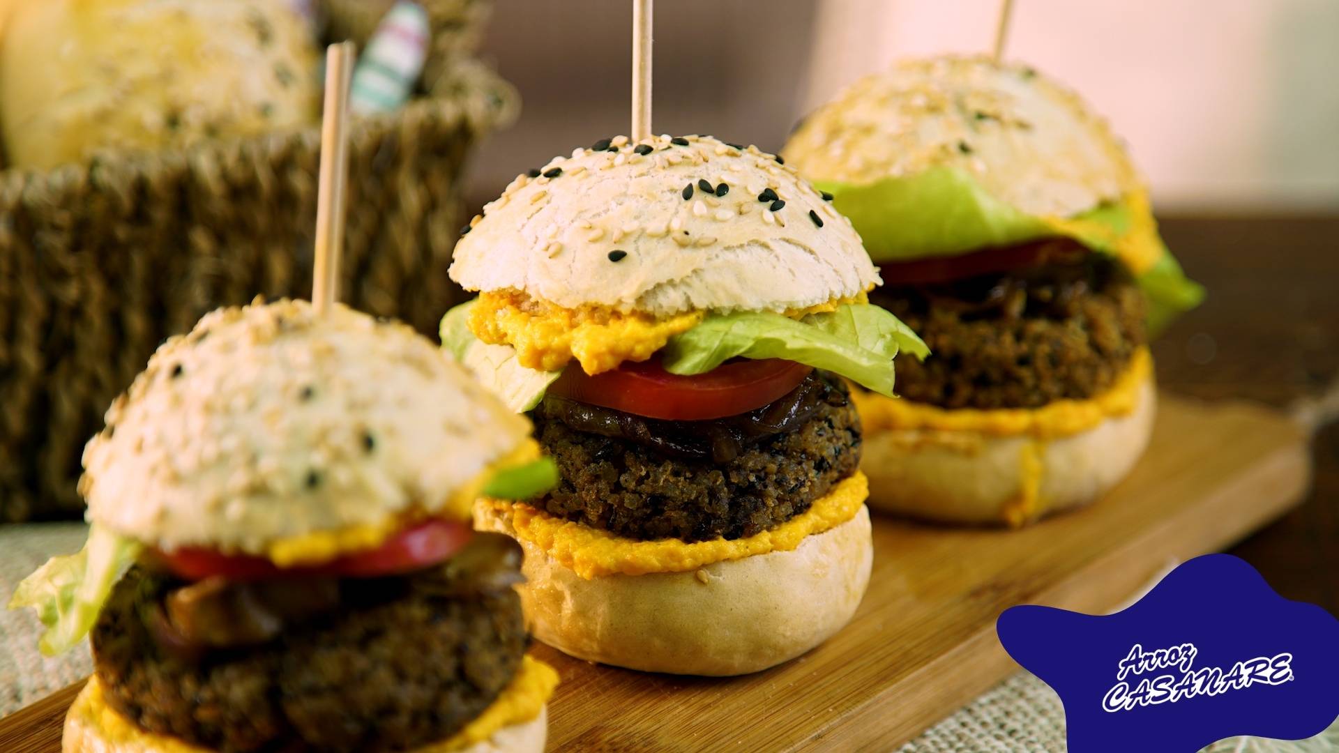 Hamburguesa de arroz casera fácil y diferente