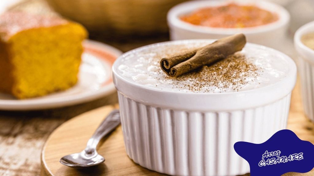Natilla de arroz casera cremosa fácil y deliciosa